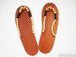 Size 13 Natural WOOD Slippers Healthy Shoes Foot Massage SPA